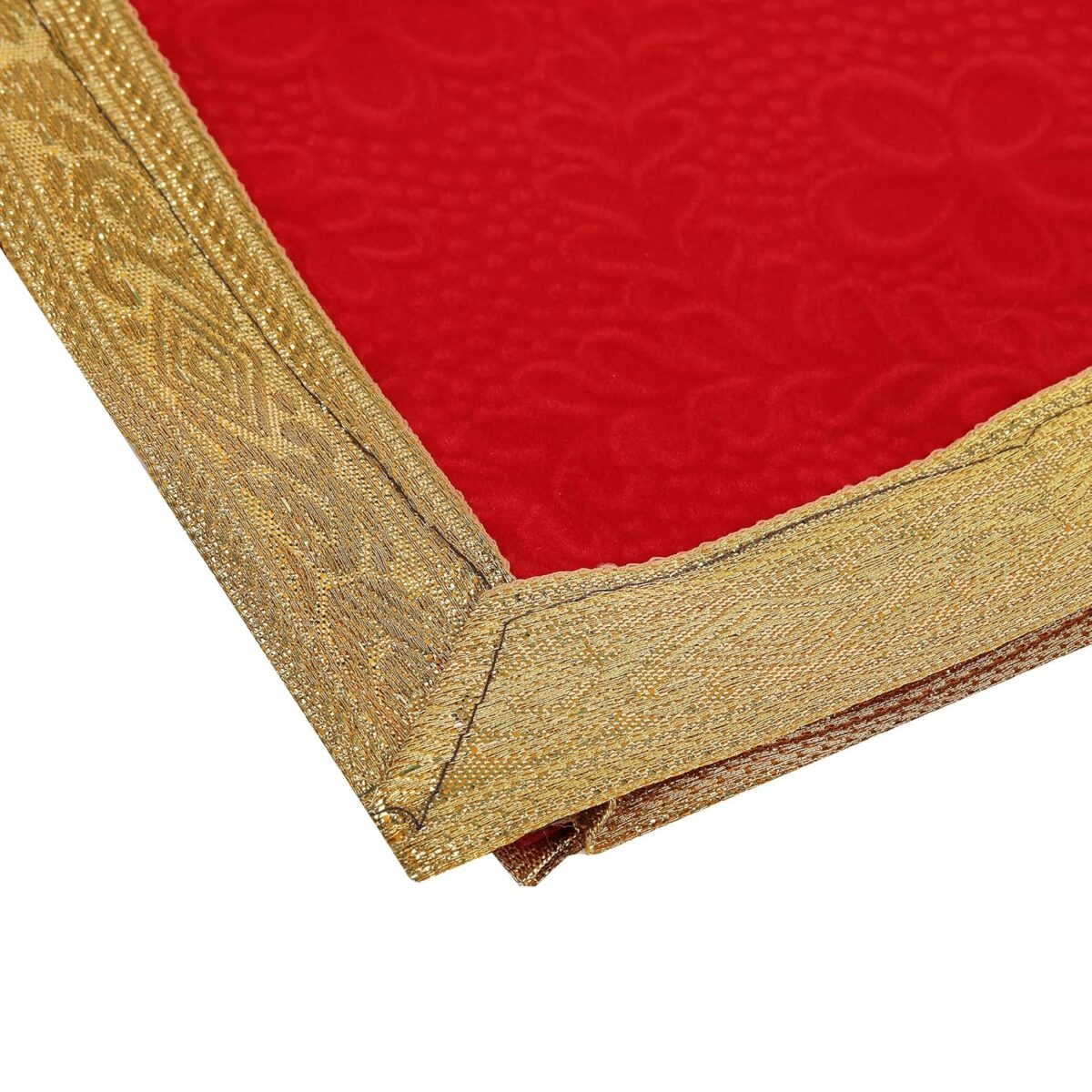 91PrwD5ZOjL._SL1500_ Click Pujan Red Cloth with Border โ Set of 2 (12x12 Inch) | Traditional Pooja Fabrics for Temple | Home Mandir, Religious Rituals, Offerings, and Spiritual Decorations - Image 3