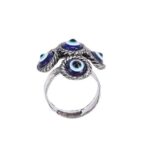 Click Pujan Evil Eye Ring: Adjustable Metal Finish for Men & Women. Attracts Wealth, Abundance & Protection. Spiritual Jewellery for Negativity Protection. Click Pujan Brand.