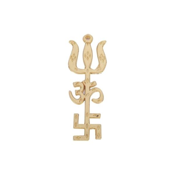 Click Pujan Trishul Trishakti Small | Mandir & Home Decor | Shiv Bhakti, Vastu Protection | Om Swastik Trishakti for Energy Balance
