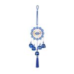 Click Pujan Evil Eye Wind Chime - Nazar Batu Door Hanging for Protection & Good Luck