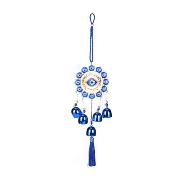 Click Pujan Evil Eye Wind Chime - Nazar Batu Door Hanging for Protection & Good Luck