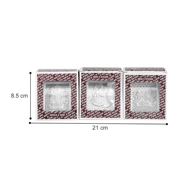 515qaCU2MUL._SX679_-1 Click Pujan Silver Coated Acrylic Idols - Ganesh Lakshmi, Radha Krishna for Home & Office Decor - Image 3