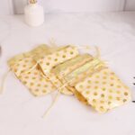 Click Pujan Polka Dot Drawstring Pouches - Set of 5 (6x5 inches) | Elegant Gift Bags for Wedding Favors, Jewelry Packaging, Bridal Party Gifts & Women’s Accessories. Ideal for stylish, reusable potli bags. - Image 4