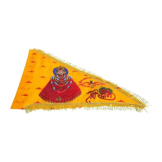 51Y2iW5jztL._SX522_-1 Click Pujan Shree Shyam Dhwaja - Small (Set of 2) | Religious Flag for Mandir & Puja - Image 2