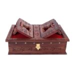 Click Pujan Book Stand Box | Holder for Ramayan, Gita, Guru Granth Sahib | Foldable Home Temple Decor & Gift