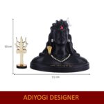 Click Pujan Adi Yogi Shiva Statue with Trishul - Resin Car Dashboard Idol for Pooja, Shivratri Gift, Home & Office Decor - Image 2