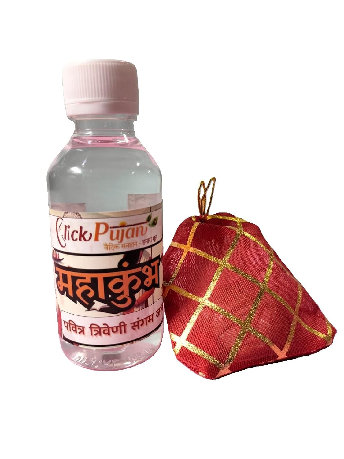 61UCtF-4LNL._SL1500_ Click Pujan Mahakumbh Triveni Sangam Jal & Mitti - Holy Ganga, Yamuna, Saraswati River Water for Pooja, Abhishek - Image 1