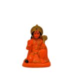 Click Pujan Hanuman Sitting Small Orange Murti - Lord Balaji Idol for Home Car Temple Decor