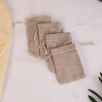 Click Pujan Pouches - Jute 4x3 (Set of 5) | Best For Diwali, Christmas & Party Favour Gift Bag | Best For Baby Shower, Shagun, Birthday, Anniversary Gifting | Return Gifts Bags (Jute) - Image 4