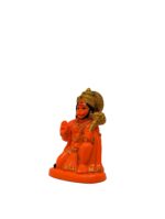 Click Pujan Hanuman Sitting Small Orange Murti - Lord Balaji Idol for Home Car Temple Decor - Image 2