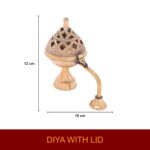 Click Pujan Dhuna with Lid - Metal 4" Loban Dhuni Oil Lamp for Puja & Home Temple - Image 4