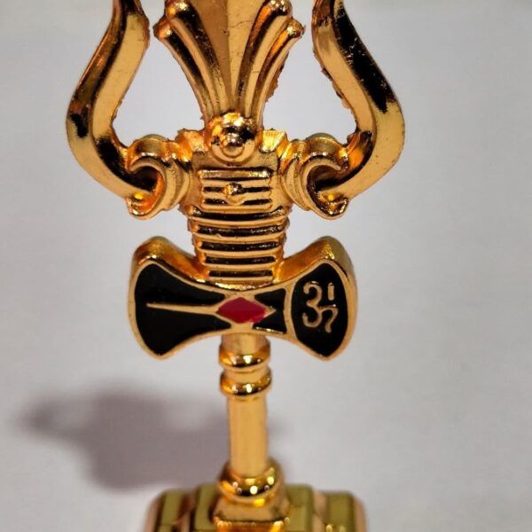 Click Pujan Gold Trishul - Small Brass Trident for Shiv Bhakti, Car & Home Temple