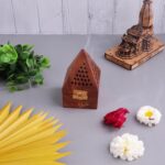 Click Pujan Wooden Triangle Dhoop Holder | Ash Catcher for Pooja & Home Fragrance
