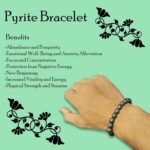 Click Pujan Natural Pyrite Crystal Bracelet – Unisex Stretchable Healing Stone Bracelet for Wealth, Abundance & Success. Spiritual Energy Jewellery for Men & Women – Confidence & Protection Stone. Pyrite Healing Bracelet for Positive Energy & Good Luck. Feng Shui & Reiki Compatible. Handmade Stretchable Beaded Bracelet – Ideal Gift for Loved Ones. - Image 6