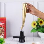 Click Pujan Traditional Brass Gaumukhi Shringi for Puja Rituals | Antique-Style Gau Mukhi Shankh Shring | with Intricate Craftsmanship for Abhishek, Havan & Devotional Use - Image 2