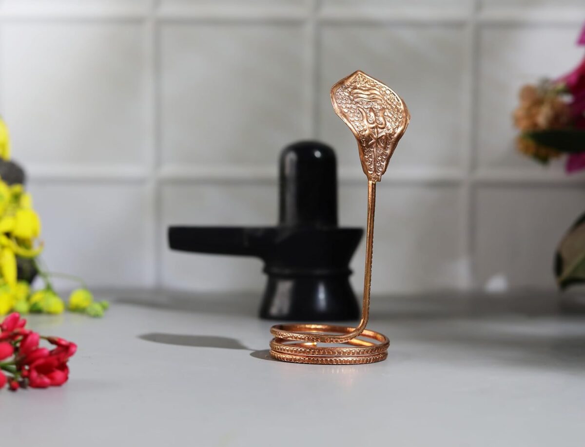 71PFMxxJvL._SL1500_ Click Pujan Naag Idol – Snake for Shivling Abhishek, Rudra Puja & Home Mandir. Handcrafted spiritual decor, ideal for temple worship and divine rituals. Enhance your sacred space with this authentic metal figurine, perfect for daily pooja and spiritual ambiance. - Image 2