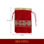 Click Pujan Designer Velvet Pouches โ Set of 5 (7x4.5 Inch) | Traditional Multipurpose Drawstring Bags | Ideal for Coins, Jewellery, Gift Packaging, Pooja Samagri, and Spiritual Use - Image 5