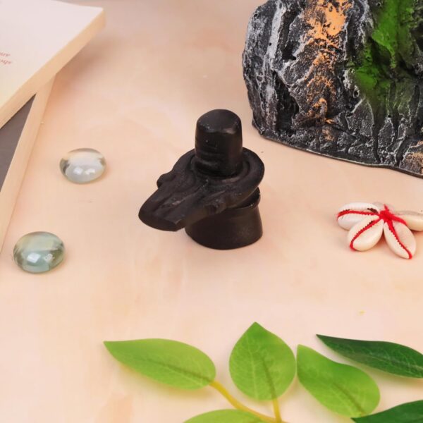 Click Pujan 2.5 Inch Black Marble Shivling | Mahadev Idol for Home Temple | Shiva Lingam for Pooja & Blessings