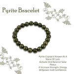 Click Pujan Natural Pyrite Crystal Bracelet – Unisex Stretchable Healing Stone Bracelet for Wealth, Abundance & Success. Spiritual Energy Jewellery for Men & Women – Confidence & Protection Stone. Pyrite Healing Bracelet for Positive Energy & Good Luck. Feng Shui & Reiki Compatible. Handmade Stretchable Beaded Bracelet – Ideal Gift for Loved Ones. - Image 5