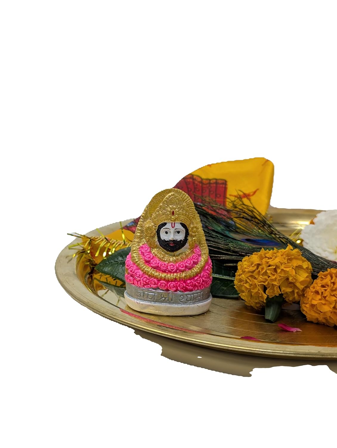71tpXkrShyL._SL1500_-1 Click Pujan Shyam Baba - 3" Small Idol | Khatu Shyam Ji Statue for Home, Car & Pooja Decor - Image 4