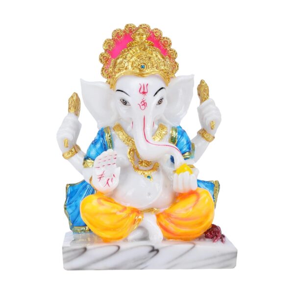 Click Pujan Ganesh Ji 8.5" Polyresin Religious Showpiece | Elegant Home & Office Décor | Perfect Corporate Gift Idea | Lord Ganesha Idol for Living Room & Pooja Room | Divine Decorative Item for Auspicious Vibes & Spiritual Ambiance.