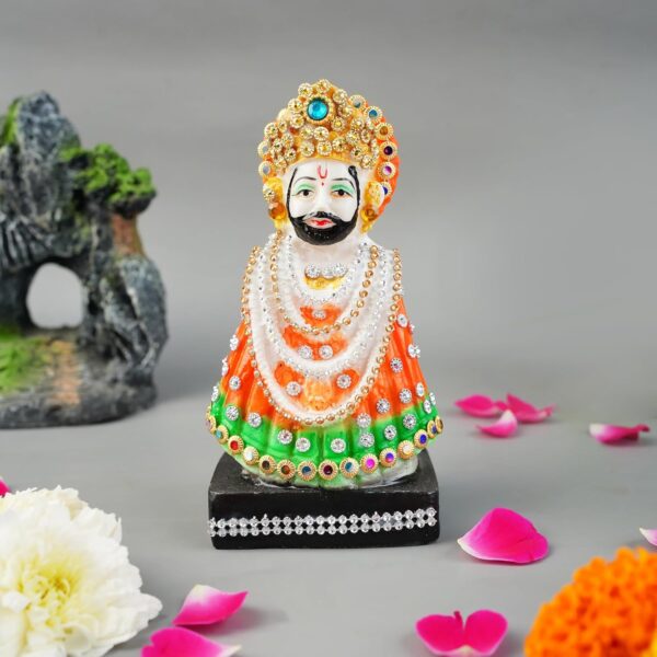 Click Pujan Khatu Shyam – 5 Inch | Divine Decorative Showpiece for Home Temple, Office Desk, Living Room Décor | Ideal Spiritual and Corporate Gift