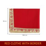 Click Pujan Red Cloth with Golden Border โ 1 Meter | Pooja Velvet Fabric | Ideal for Temple, Home Mandir | Religious Rituals & Festive Decoration - Image 5