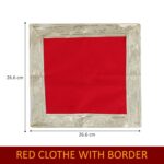 Click Pujan Red Cloth with border - 9x9 (Set of 2) | Chowki Kapda for Mandir & Home Temple - Image 4