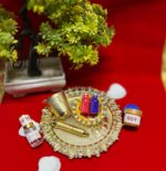 Click Pujan Krishna Sang Holi Thali | ‎Decorative Plates, Pichkari, Balti, Attar, Chandan, Gulal Bottles | Festive Puja & Decoration - Image 2