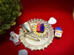 Click Pujan Krishna Sang Holi Thali | โDecorative Plates, Pichkari, Balti, Attar, Chandan, Gulal Bottles | Festive Puja & Decoration - Image 3