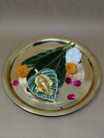 Click Pujan Golden Ganesh Paan Wall Hanging - Lord Ganesha Face on Green Leaf for Home Decor - Image 4