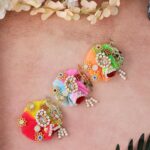 Click Pujan Kanha Pagdi - 3 No Fancy Krishna Turban with Stone & Bead Work for Janmashtami & Pooja - Image 4