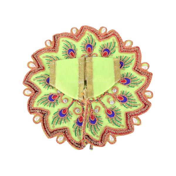 Click Pujan Kanha Poshak 3 No - Pankh Design (Set of 2) | Ethnic Krishna Ji Vastra for Janmashtami & Puja