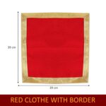 Click Pujan Red Cloth with Border โ Set of 2 (12x12 Inch) | Traditional Pooja Fabrics for Temple | Home Mandir, Religious Rituals, Offerings, and Spiritual Decorations - Image 5