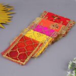 Click Pujan Chunni | Small | Assorted (Set of 5) Sacred Pooja Chunri for Mandir, Mata Ki Chunri, Devi Maa Chunri with Heavy Embroidery & Golden Borders | Auspicious Chunari for Durga, Lakshmi, Saraswati - Image 6