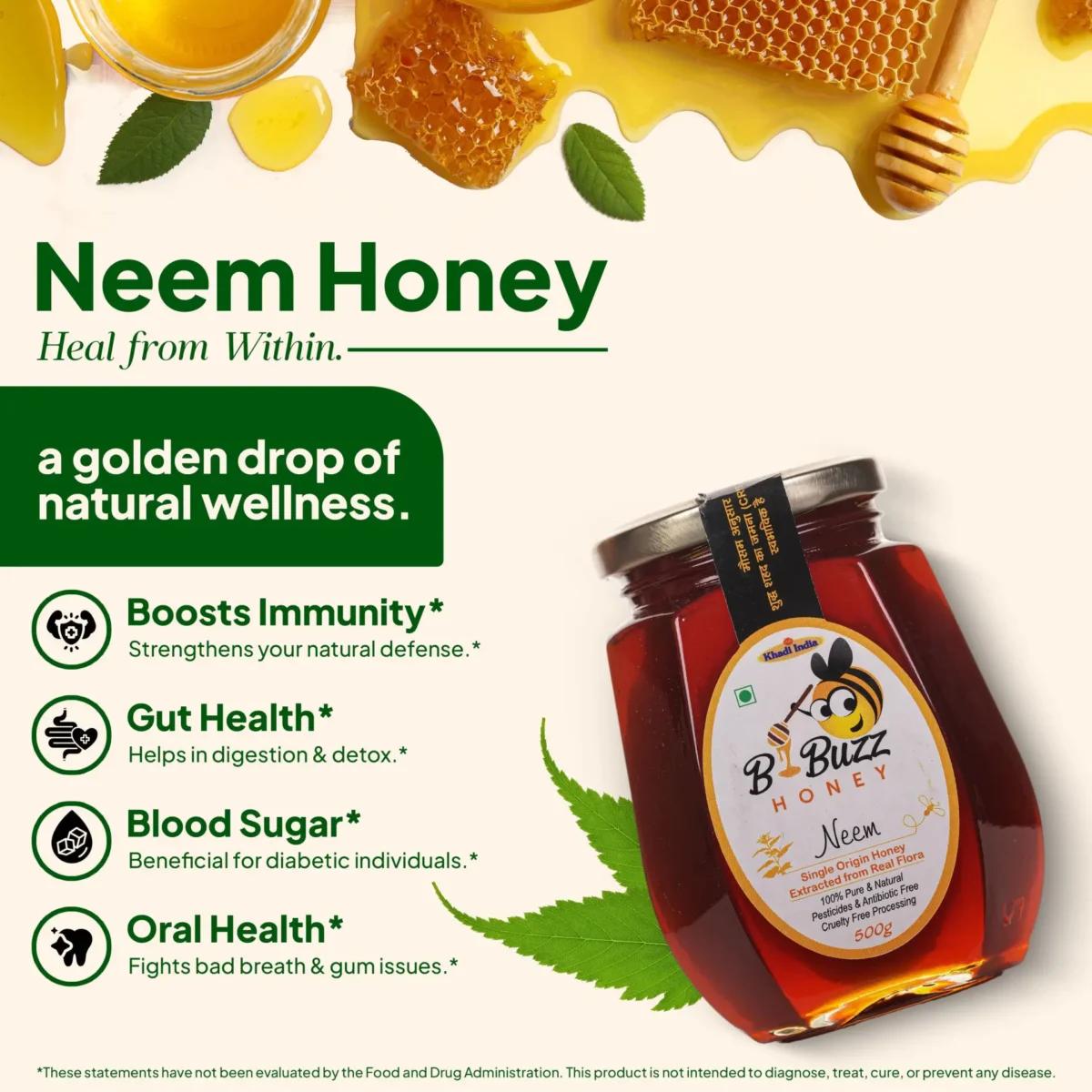 BBuzz Honey Neem Honey-4 BBuzz Honey Neem Honey - Image 2