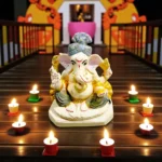 Click Pujan Eco Friendly Ganesh Idol Made by Desi Cow Dung and Seeds
