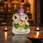 Click Pujan Eco Friendly Ganesh Idol Made by Desi Cow Dung and Seeds