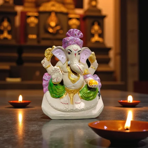 Click Pujan Eco Friendly Ganesh Idol Made by Desi Cow Dung and Seeds