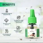 NIRAMYA Mosquito Repellent Vaporizer Liquid – Natural, Safe & Effective Plug-in for Dengue Protection (Odorless, Child & Pet Friendly) - Image 2