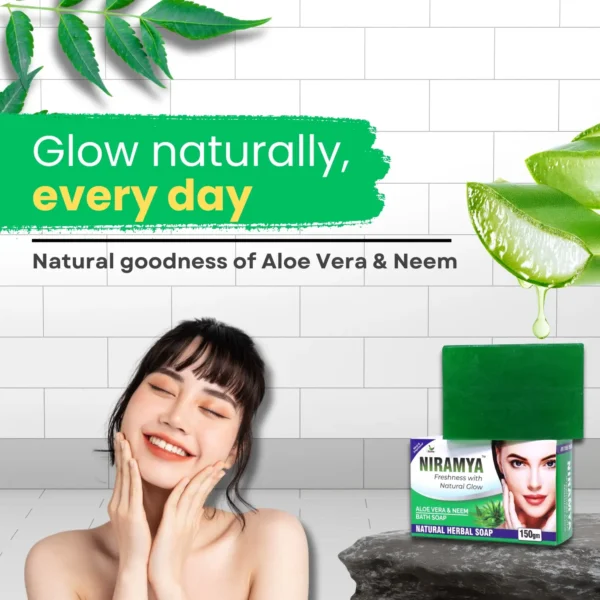Niramya Herbal Aloe Vera and Neem Natural Bath Soap