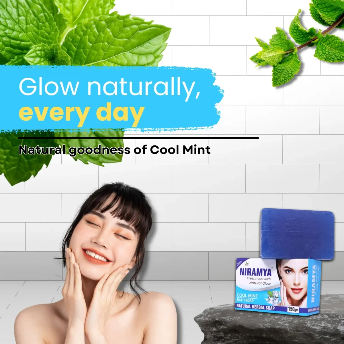 Niramya Herbal Cool Mint Natural Bath Soap Niramya Herbal Cool Mint Natural Bath Soap