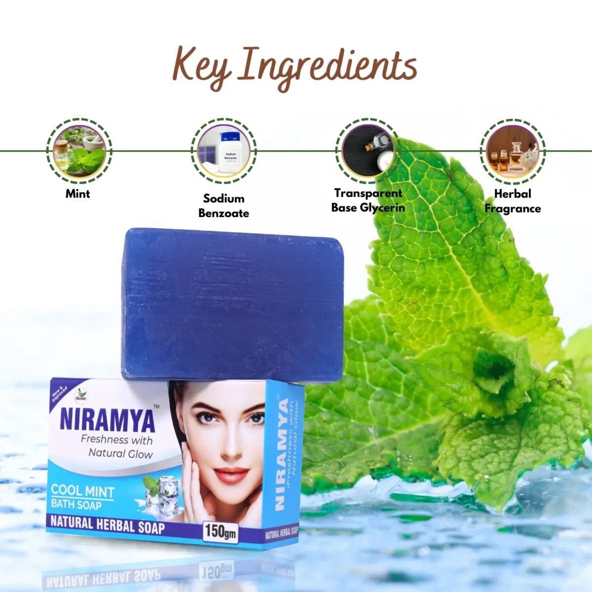 Niramya-Herbal-Cool-Mint-Natural-Bath-Soap-4 Niramya Herbal Cool Mint Natural Bath Soap - Image 5