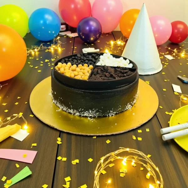 Belgium Crunch Cake by The Gentle Bean – Premium Belgian Chocolate Celebration Cake with Smooth Black Cocoa Frosting