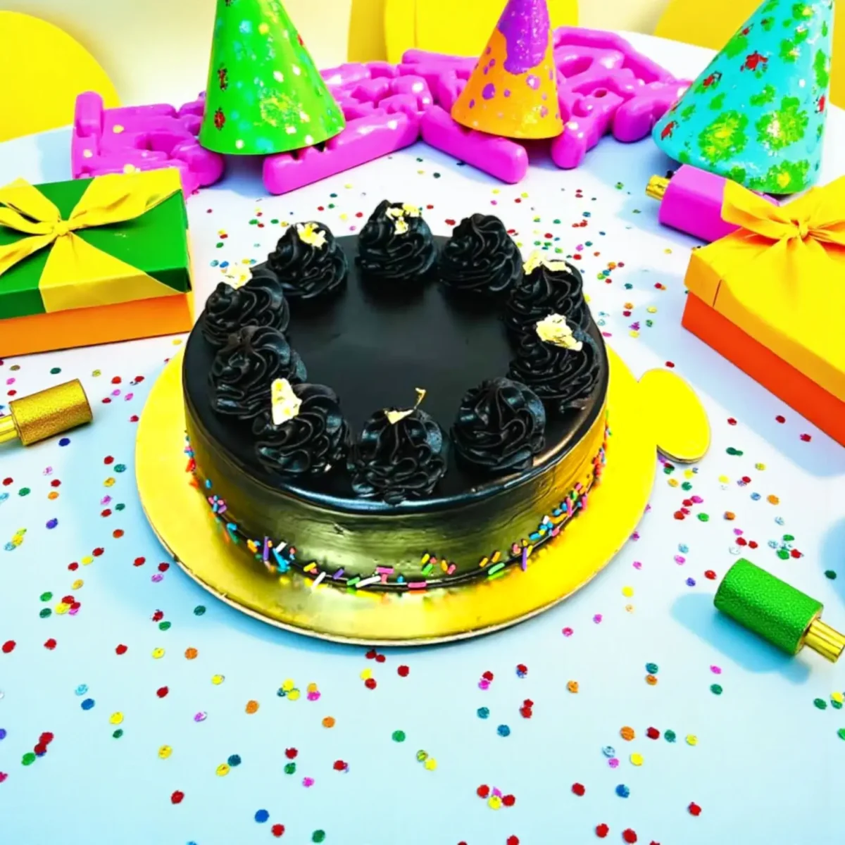 Belgium Truffle Cake 2 Pound Premium Dark Chocolate with White Ganache Swirl & Gold Accent Belgium Truffle Cake 2 Pound Premium Dark Chocolate with White Ganache Swirl & Gold Accent