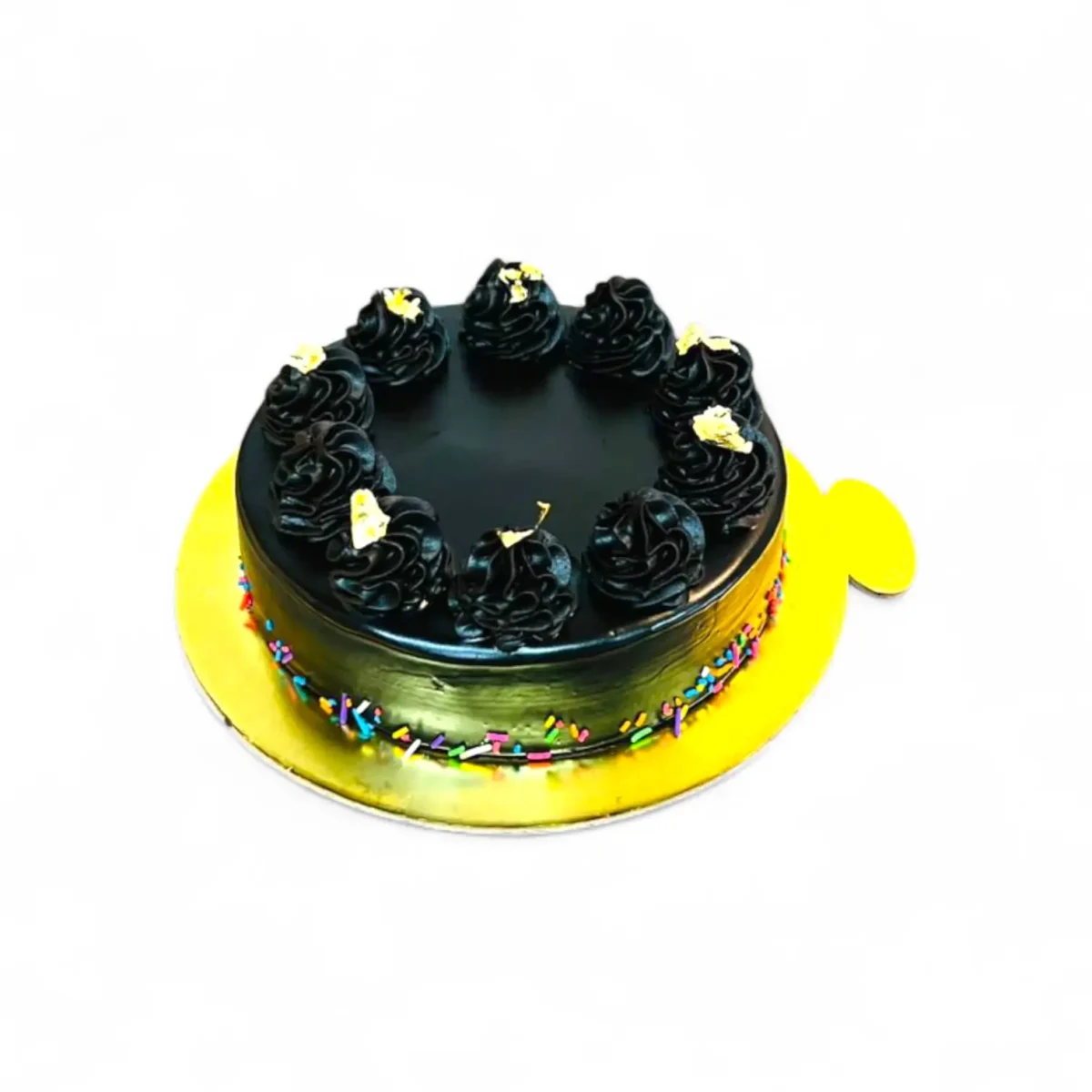 Belgium Truffle Cake 2 Pound Premium Dark Chocolate with White Ganache Swirl & Gold Accent (2) Belgium Truffle Cake 2 Pound Premium Dark Chocolate with White Ganache Swirl & Gold Accent (2)