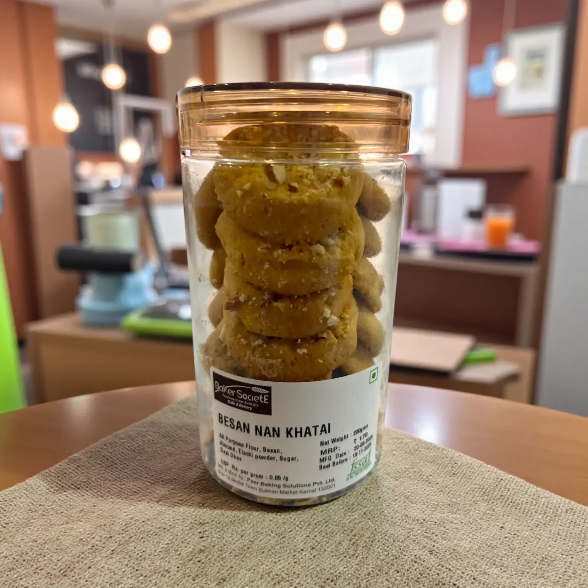 Besan Nan Khatai Cookies Golden Chickpea Flour Shortbread with Almond Toppings & Ghee (1) Besan Nan Khatai Cookies Golden Chickpea Flour Shortbread with Almond Toppings & Ghee (1)