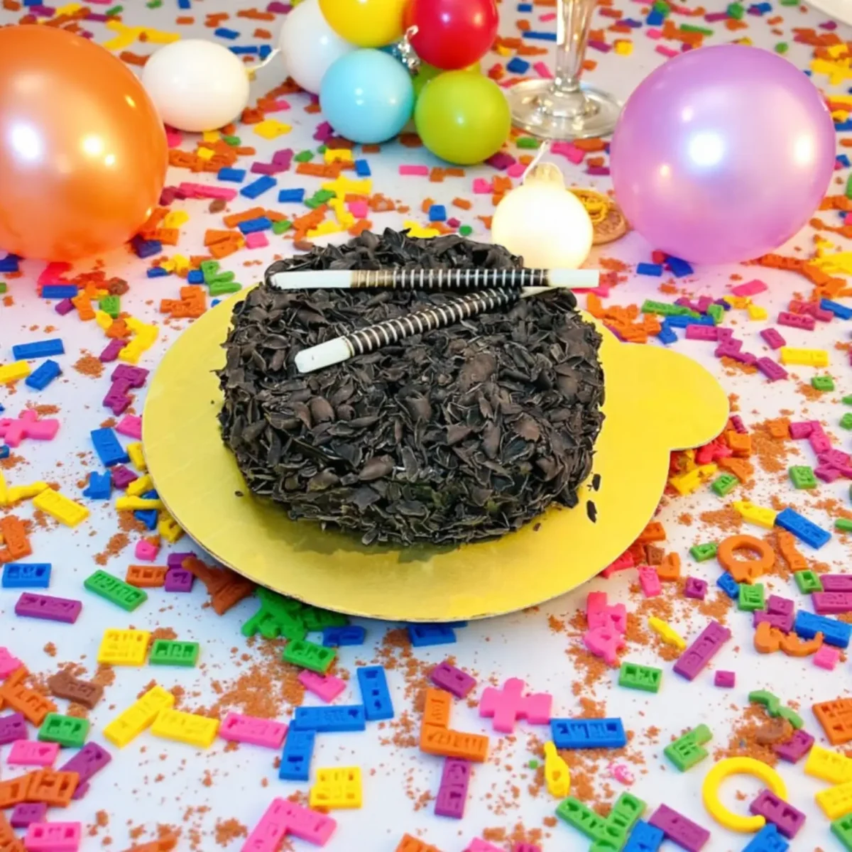 Chocolate Mud Cake Fudgy Dark Chocolate Layers with Chocolate Curls & Striped Chocolate Sticks Chocolate Mud Cake Fudgy Dark Chocolate Layers with Chocolate Curls & Striped Chocolate Sticks