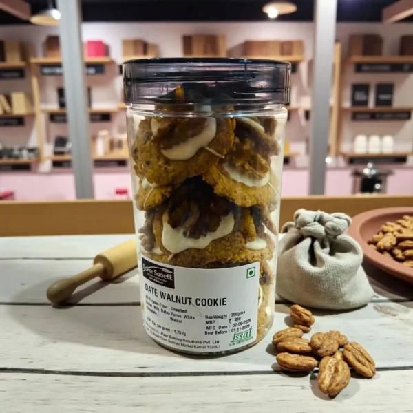 Date Walnut Cookies Chewy All-Purpose Flour Bites with Chopped Dates, Walnuts & White Chocolate Drizzle (1)