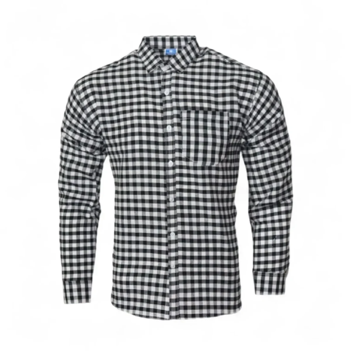 Desi Khadi Menโs Black Check Handwoven Cotton Shirt- 1 Desi Khadi Menโs Black Check Handwoven Cotton Shirt- 1